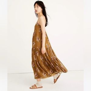 Madewell - Cami Tier Midi Dress in Metallic Classic Corsage